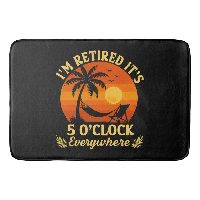 It's 5 O'Clock Everywhere Retired Tropical Summer Bath Mat (Front)