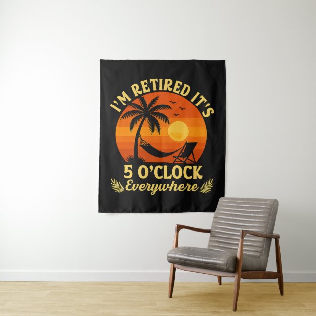 It's 5 O'Clock Everywhere Retired Tropical Summer Tapestry (In Situ)