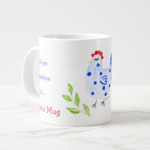 It's 5 pm Somewhere 8 am Here Need Coffee Blue Hen Large Coffee Mug