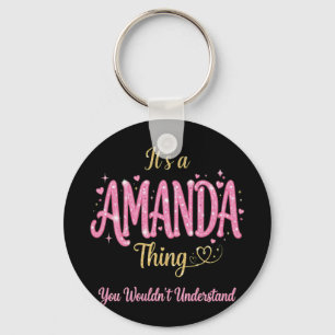 It's A Amanda Thing Pink Gold Women Gift Key Ring