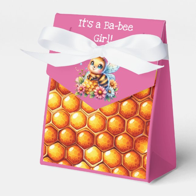 It's a Ba-bee Girl! Baby Shower  Favour Box (Front Side)