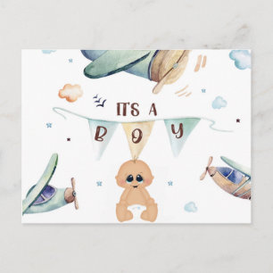 It's A Baby Boy Announcement Postcard