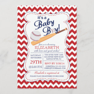 It's a Baby Boy Baseball Baby Shower Invitation