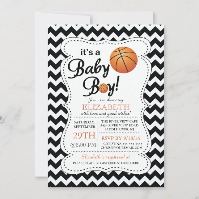 It's a Baby Boy Basketball Baby Shower Invitation (Front)