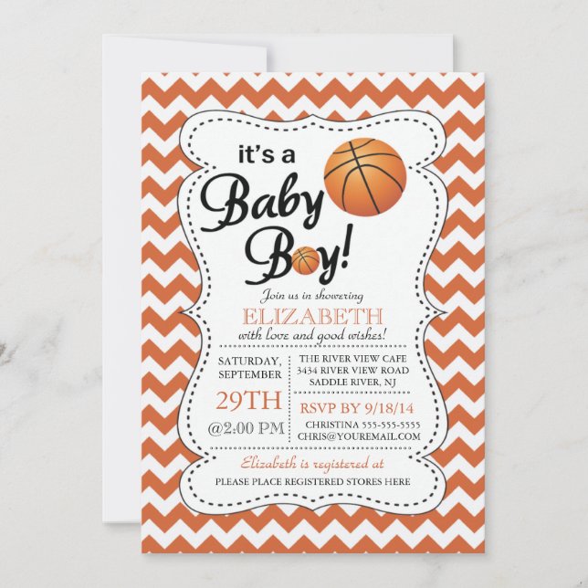 It's a Baby Boy Basketball Baby Shower Invitation (Front)
