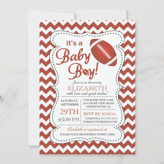It's a Baby Boy Football Baby Shower Invitation (Front)