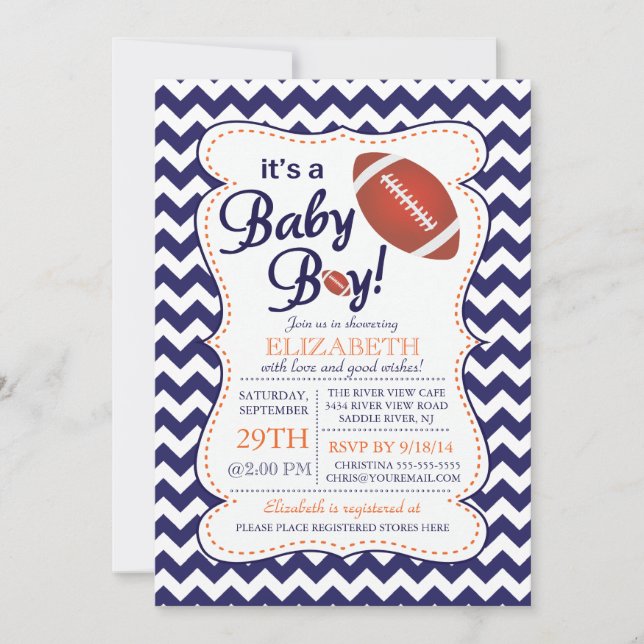 It's a Baby Boy Football Baby Shower Invitation (Front)