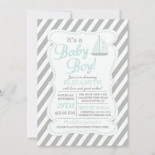 It's a Baby Boy Sailboat Nautical Baby Shower Invitation