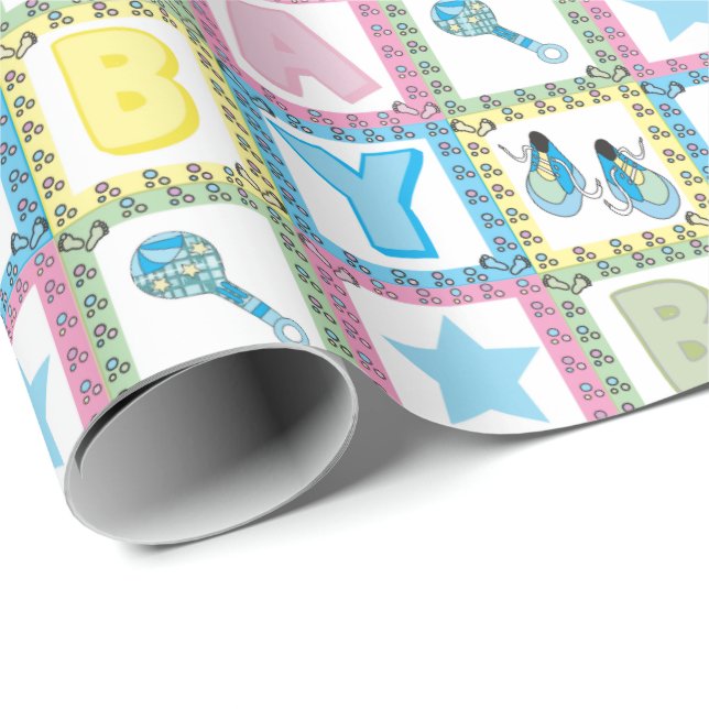 It's a Baby Boy Wrapping Paper (Roll Corner)