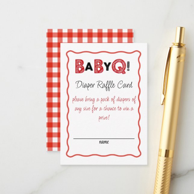 It's a Baby Q Diaper Raffle Card (Front/Back In Situ)
