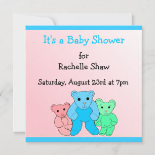 It's A Baby Shower Pink and Blue Invitation