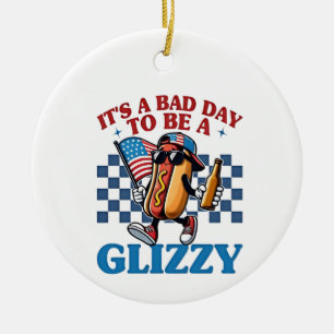 It's a Bad Day to Be a Glizzy 4th of July T-Shirt Ceramic Tree Decoration