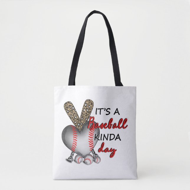 It's A Baseball Kinda Day, Baseball Mum Tote Bag (Front)