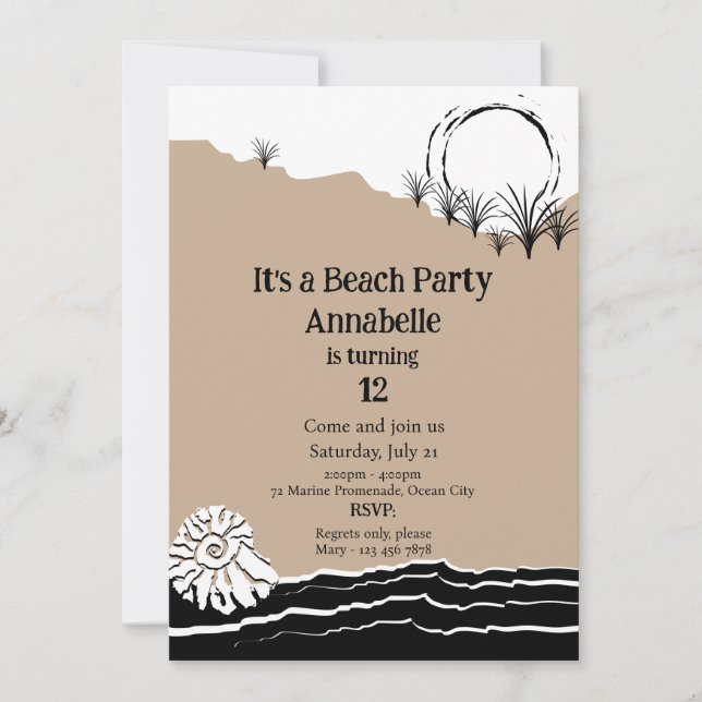 It's A Beach Party Birthday Invitation (Front)