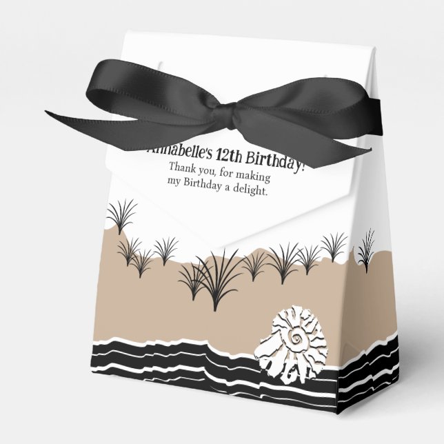 It's A Beach Party Happy 12th Birthday  Favour Box (Front Side)