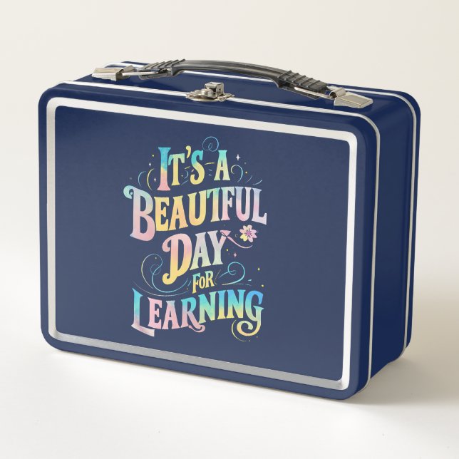 It's a Beautiful Day for Learning Back To School Metal Lunch Box (Front)