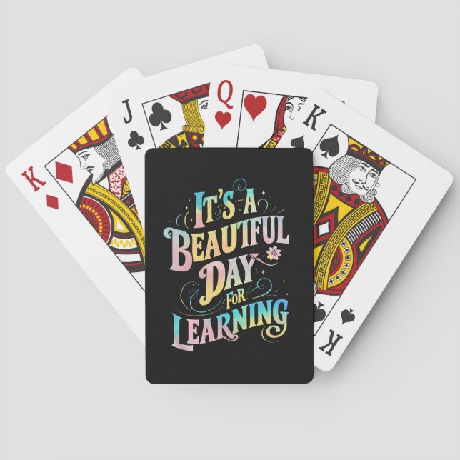 It's a Beautiful Day for Learning Back To School Playing Cards (Back)