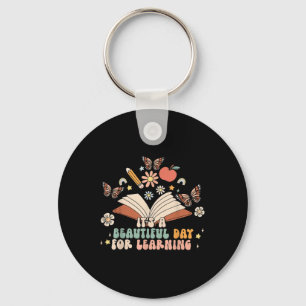 Its A Beautiful Day For Learning Butterfly Book Te Key Ring
