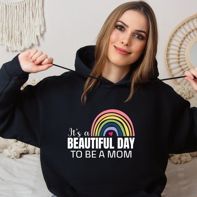 Its a Beautiful Day Mum Rainbow Black   Hoodie (Creator Uploaded)