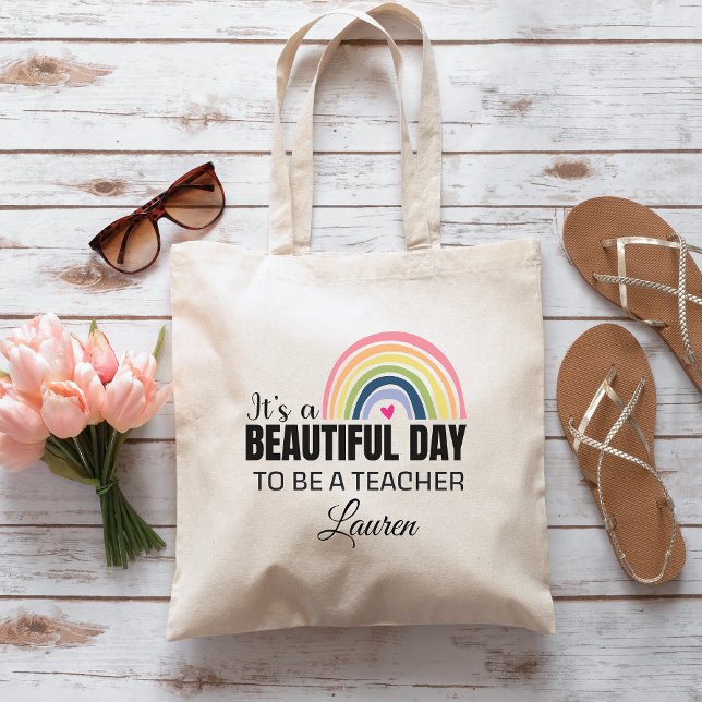 Its a Beautiful Day Teacher Personalised Tote Bag (Creator Uploaded)