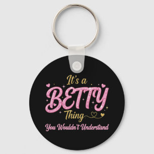 It's A Betty Thing Pink Gold Women Gift Key Ring