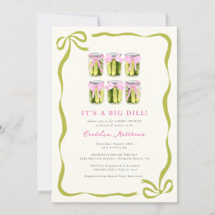 It's a Big Dill Pickle Coquette Bow Baby Shower  Invitation