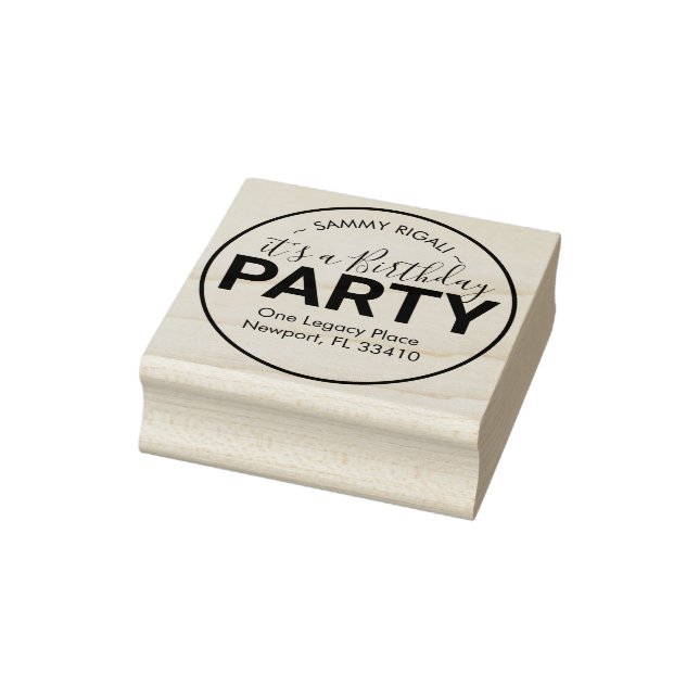 It's a Birthday Party Return Address Rubber Stamp (Stamp)
