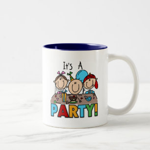 It's a Birthday Party T-shirts and Gifts Two-Tone Coffee Mug
