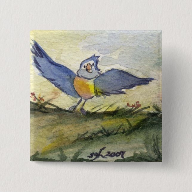 It's a Blue Bird Day 15 Cm Square Badge (Front)
