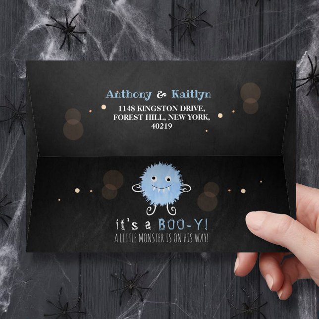 It's A Boo-y! Little Monster Halloween Baby Shower Envelope (Creator Uploaded)