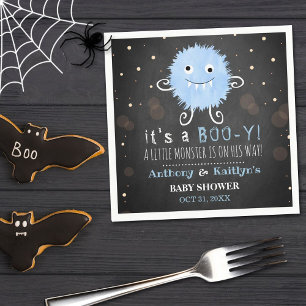 It's A Boo-y! Little Monster Halloween Baby Shower Napkin