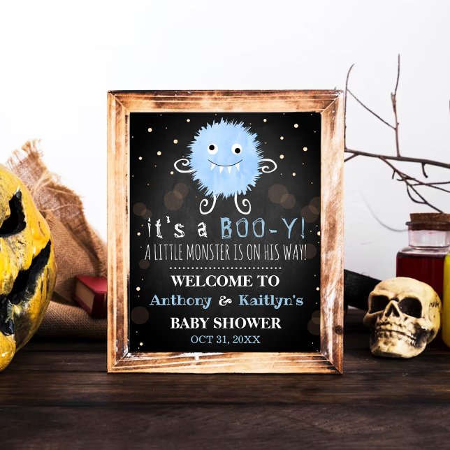 It's A Boo-y! Little Monster Halloween Baby Shower Poster (Creator Uploaded)