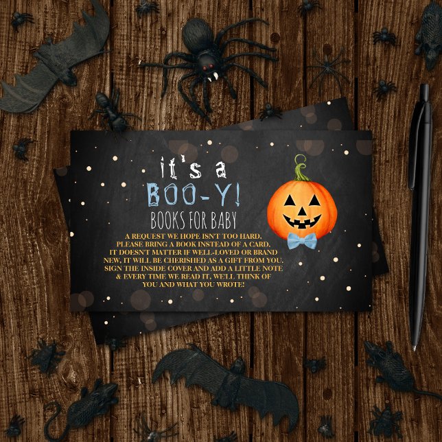 It's A Boo-y! Little Pumpkin Halloween Baby Shower Enclosure Card (Creator Uploaded)