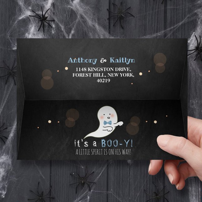 It's A Boo-y! Little Spirit Halloween Baby Shower Envelope (Creator Uploaded)