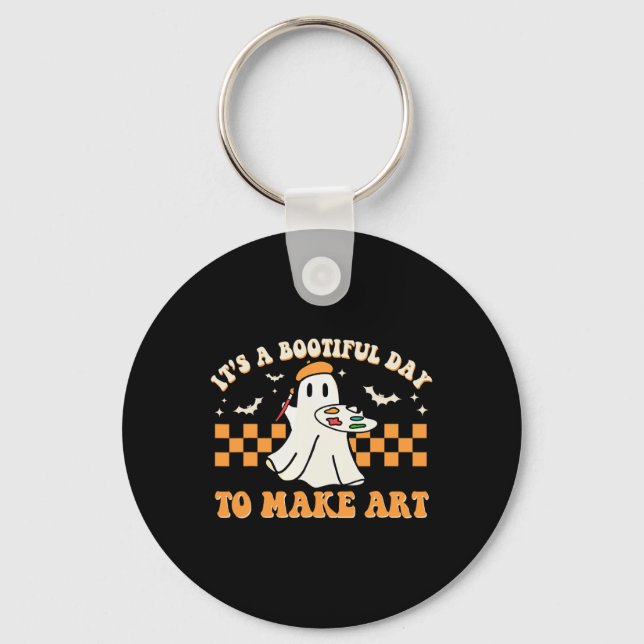 It's A Bootiful Day To Make Art Halloween Art Teac Key Ring (Front)