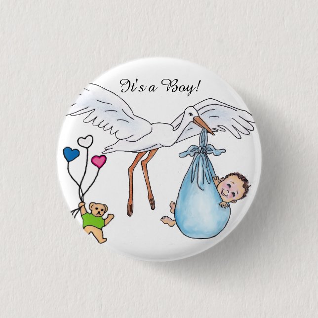It's a Boy! 3 Cm Round Badge (Front)