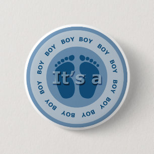 its a boy 6 cm round badge
