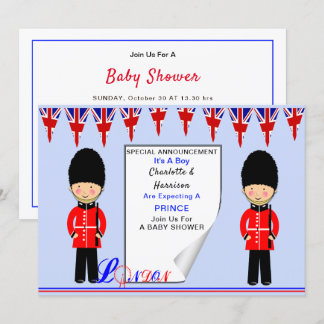 It's A Boy A Royal Prince London Theme Baby Shower Invitation