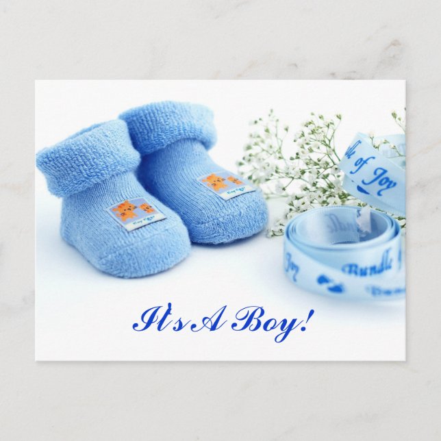 It's A Boy! Announcement Card (Front)