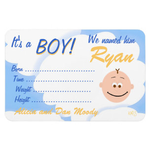 It's a Boy Announcement Customised Magnet
