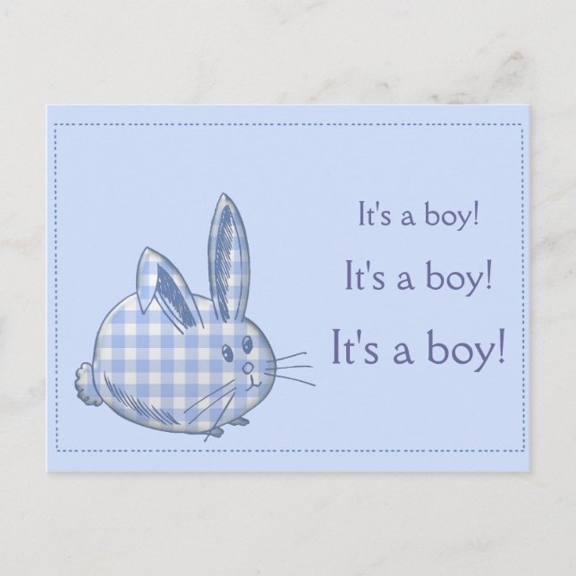 it's a boy! announcement postcard (Front)
