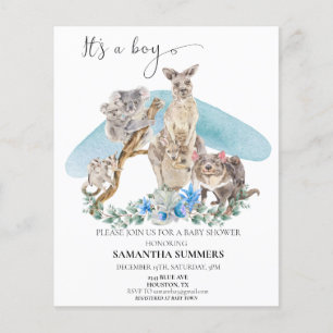 It's a Boy Australian Animal Baby Shower Blue