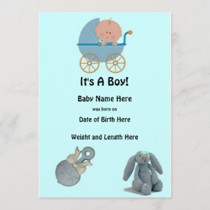 It's A Boy Baby Announcements