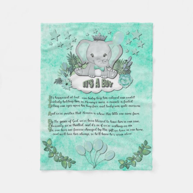 "It's a Boy" Baby Blanket (Front)