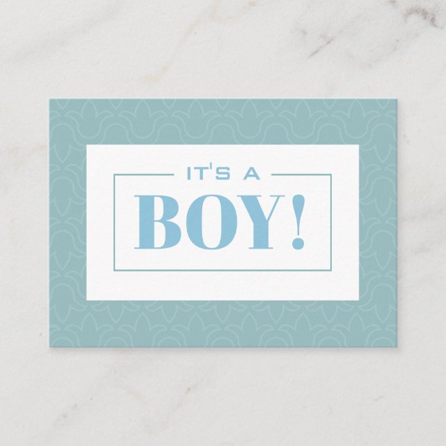 It's a boy baby blue floral design pastel colour business card (Front)
