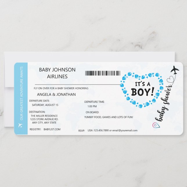 Its a Boy Baby Boy Shower Invitation (Front)