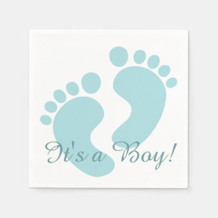 It's a Boy Baby Feet Announcement Paper Napkin Set