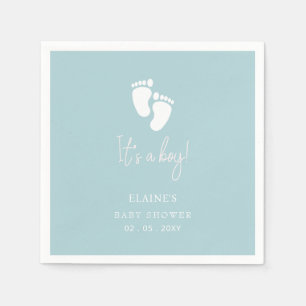 Its a Boy Baby Feet Blue Boy Baby Shower Napkin
