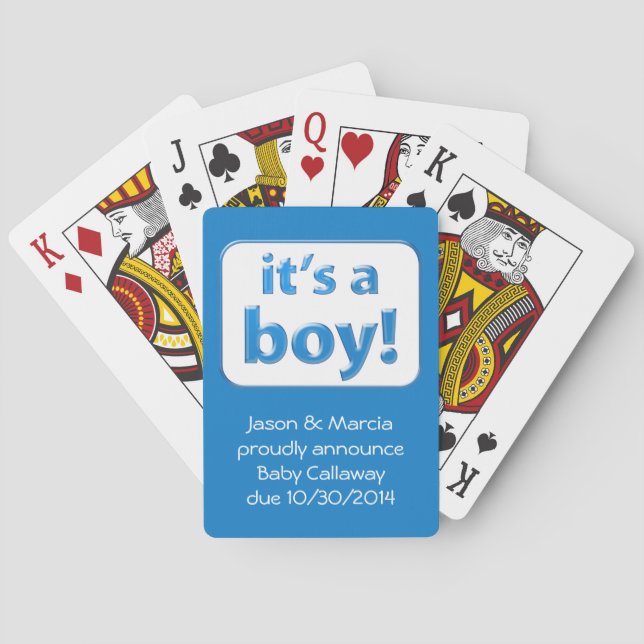 It's a boy! Baby Gender Reveal Cards (Back)