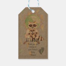 It's a Boy! Baby Racoon Gift Tag